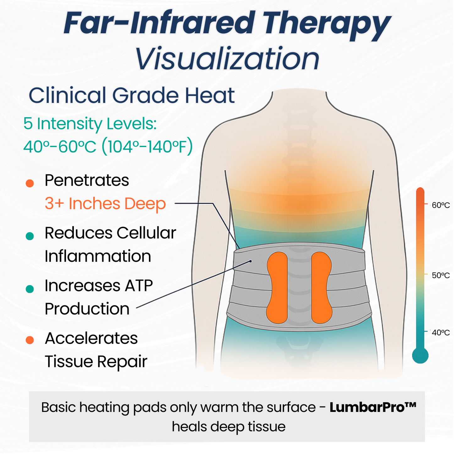 LumbarPro™ by HMZ - Heated Massage Lumbar Support Belt