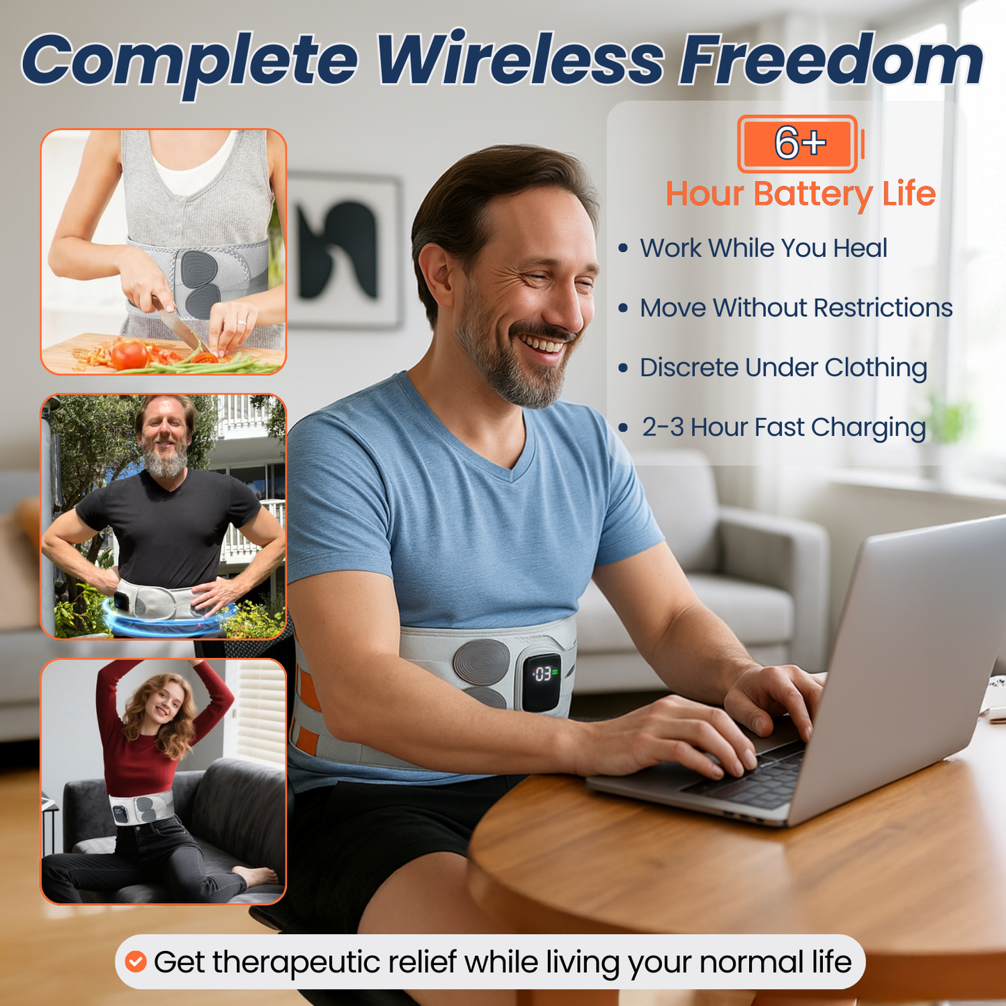 LumbarPro™ by HMZ - Heated Massage Lumbar Support Belt