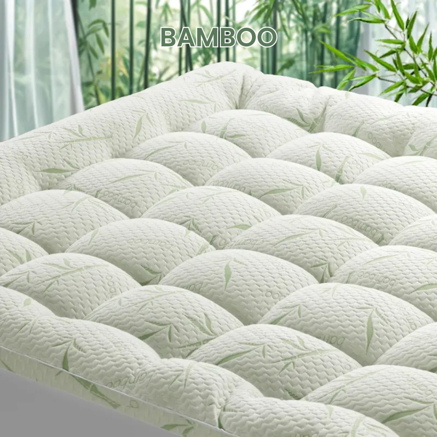 CloudMattress™ Bamboo Cooling Mattress Topper for Back & Hip Relief