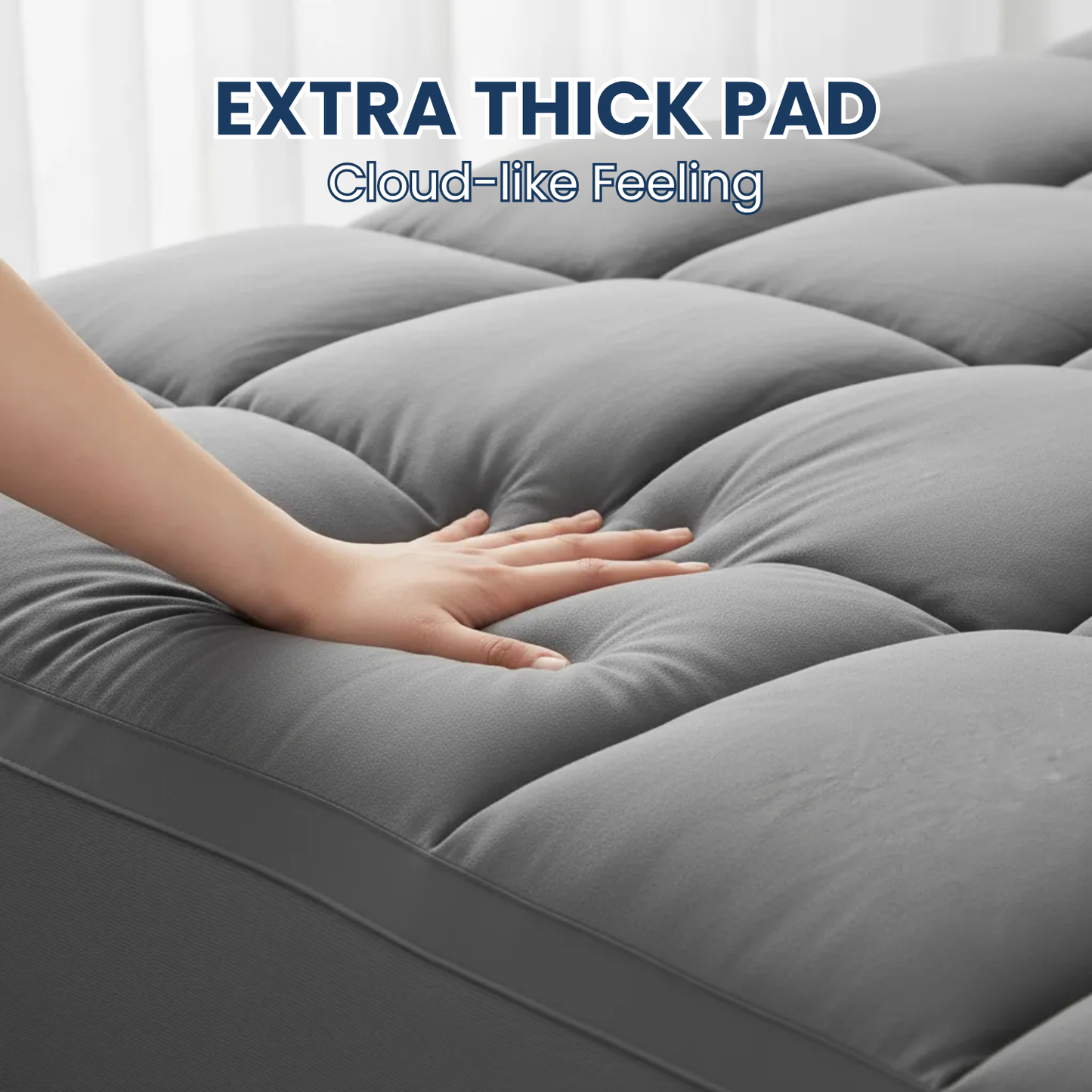 CloudMattress™ Bamboo Cooling Mattress Topper for Back & Hip Relief