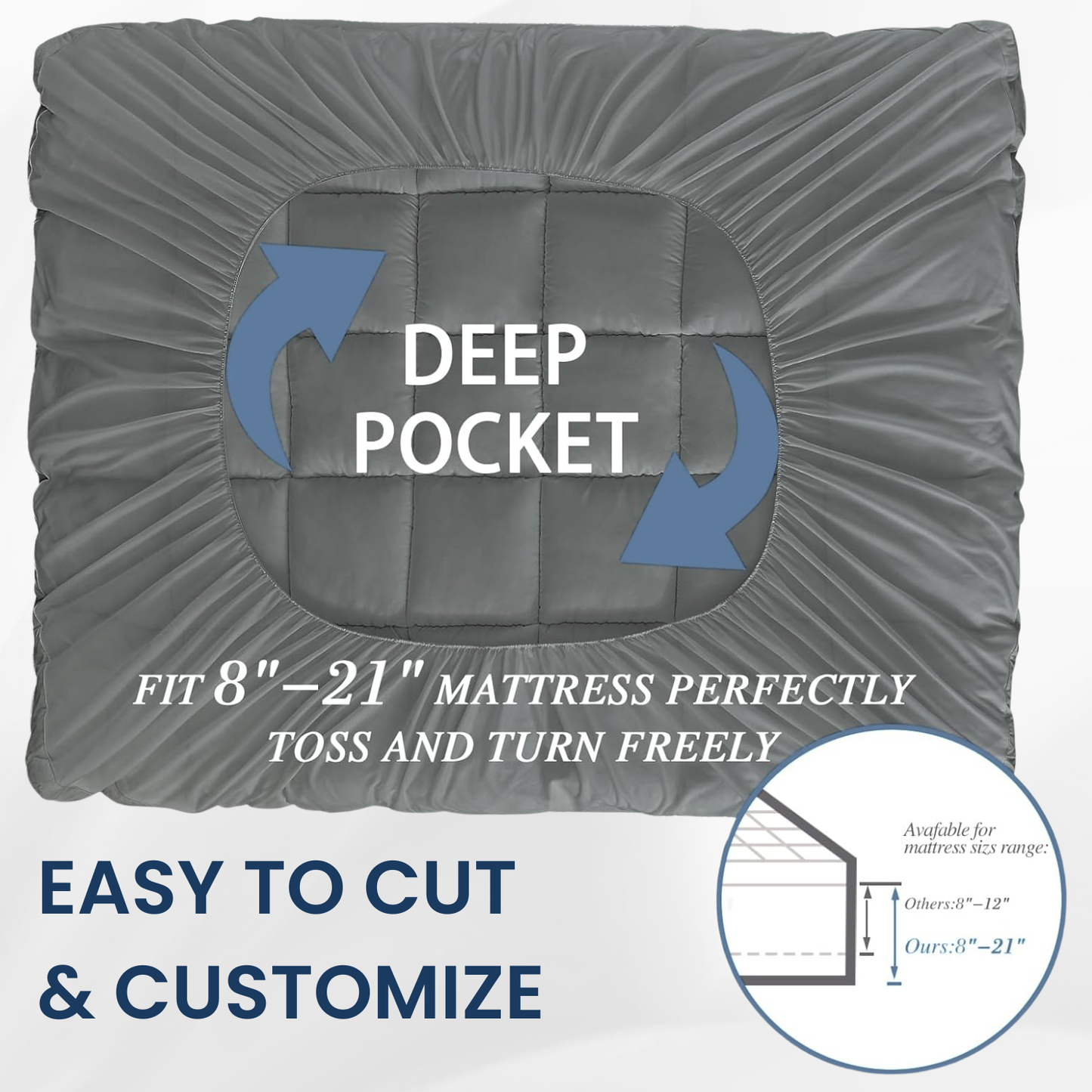 CloudMattress™ Bamboo Cooling Mattress Topper for Back & Hip Relief