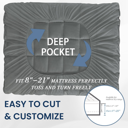 CloudMattress™ Bamboo Cooling Mattress Topper for Back & Hip Relief
