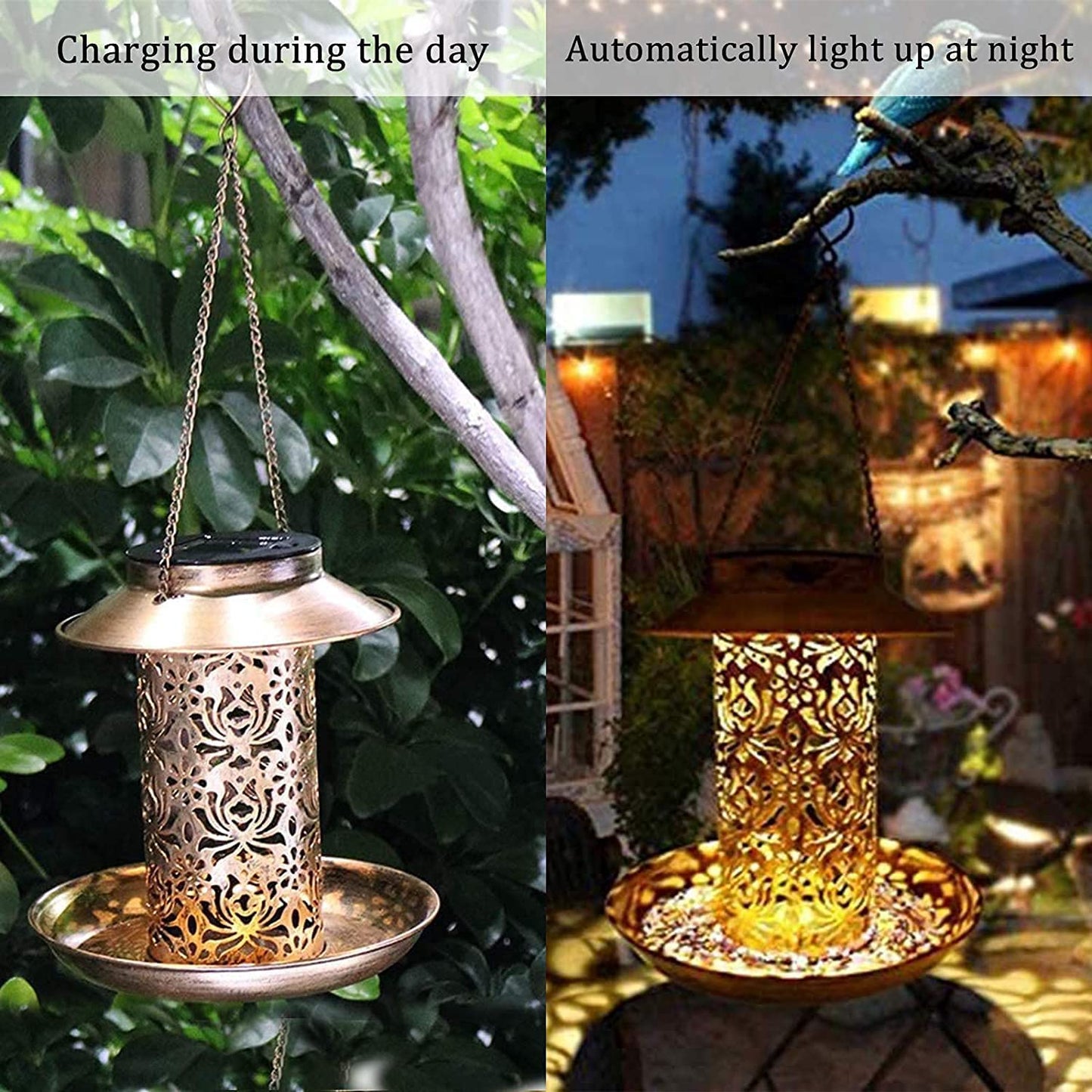 Hoomaze™ Birdy - Decorative Bird Feeder With Solar Light